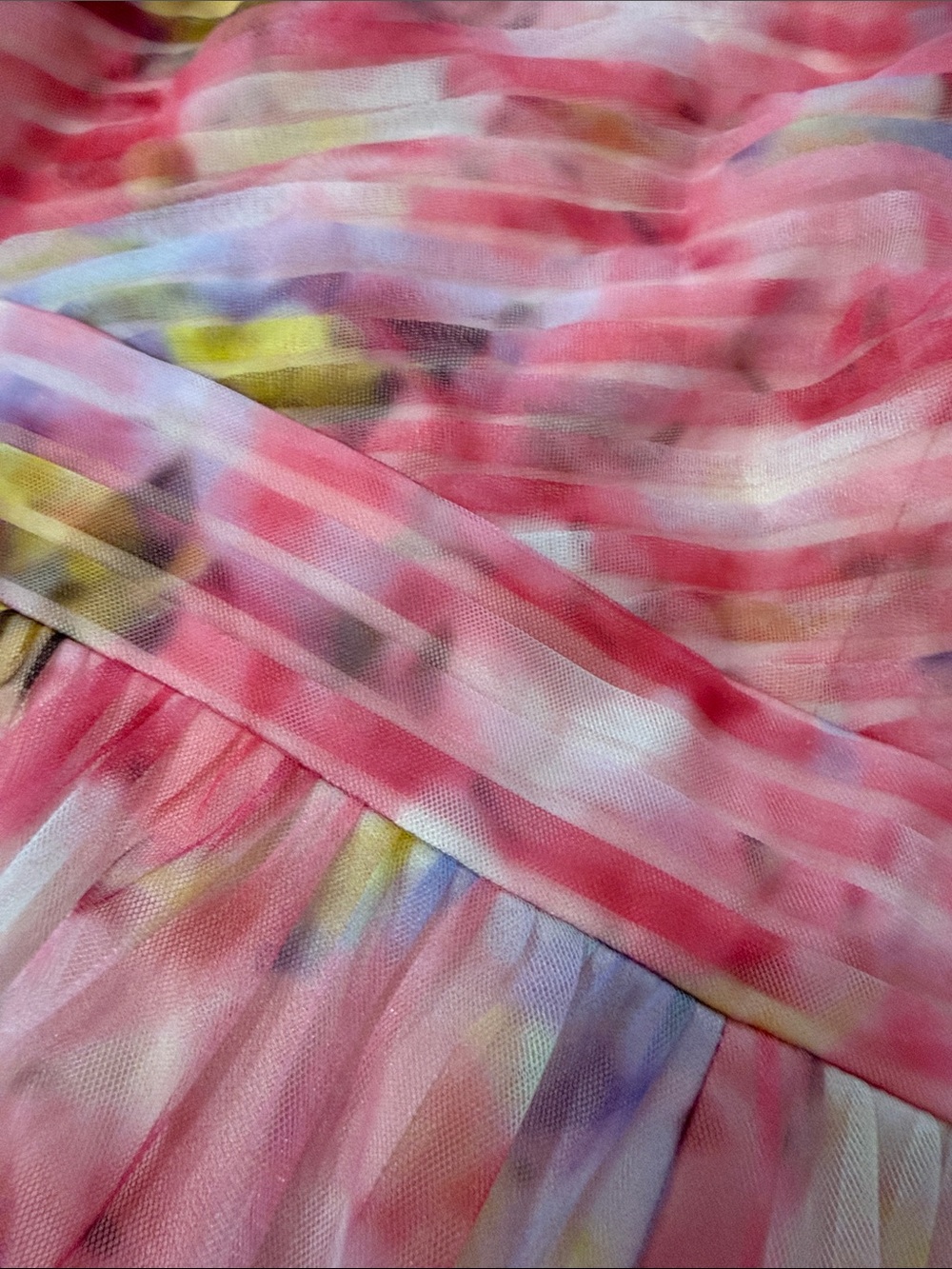 NWT Adrianna Papell $279 MSRP Off-Shoulder Pink Floral Chiffon Floral Maxi Gown - Picture 8 of 9